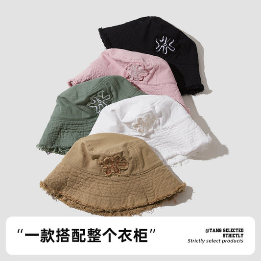 Classmate Yang bucket hat women's 2024 new summer big brim anti-ultraviolet sun hat sun hat