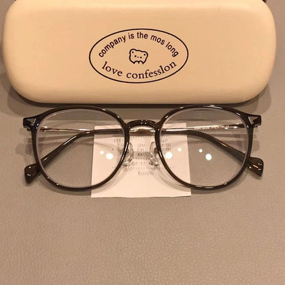 Xiaohongshu same coconut gray myopia glasses female student degree thin cold tea butterfly frame plain glasses frame