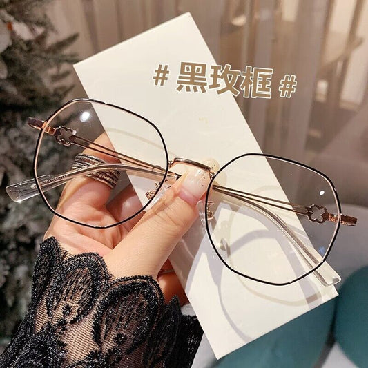 2023 fashionable metal small frame glasses, high-end couple anti-blue light glasses, plain street glasses can be matched with glasses