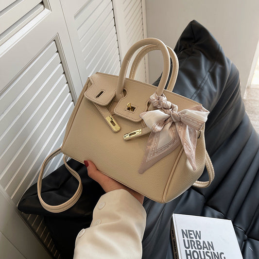 Women's bag 2022 new European and American fashion lychee pattern handbag trendy fashion large capacity Kelly messenger bag