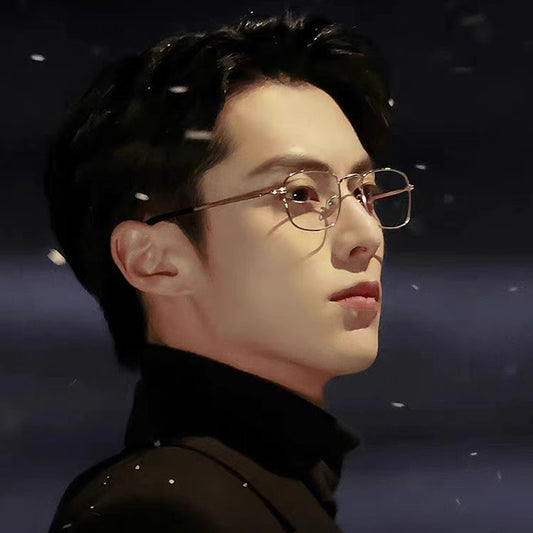 Yi Love is a hot seller in Douyin, the same anti-blue glasses, gold wire myopia frame, male matching degree, eye frame, female.