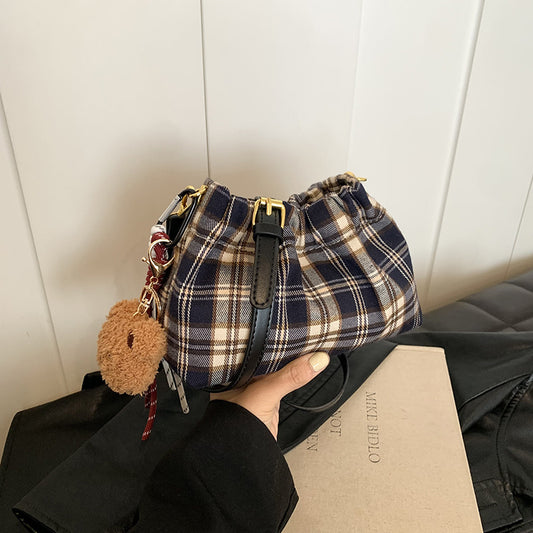Women's bag fashion leopard print women's bucket bag 2024 autumn new drawstring lucky bag bag chain shoulder messenger bag