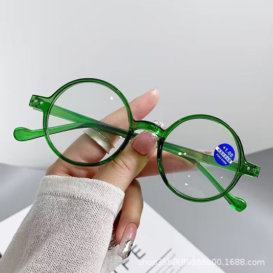 2023 new Internet celebrity small round frame glasses high definition reading glasses trend fashion ultra-light in the elderly far-sighted glasses