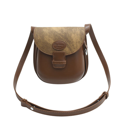 2023 autumn and winter fashion mini portable shoulder bag women's plaid splicing retro messenger small square bag texture mobile phone bag