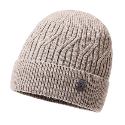 Winter men's hat outdoor cycling cold-proof velvet warm knitted hat ear protection neck cover integrated wool hat