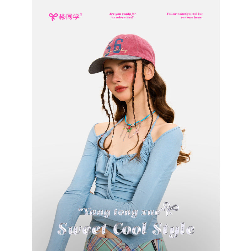 [Student Yang] Retro color matching cap children's new couple versatile sun hat student soft top baseball cap