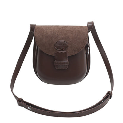 2023 autumn and winter fashion mini portable shoulder bag women's plaid splicing retro messenger small square bag texture mobile phone bag