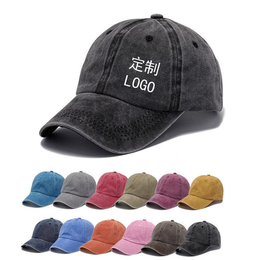 Washed hat peaked cap denim baseball cap spring and summer versatile retro soft top sunscreen baseball cap old hat washed