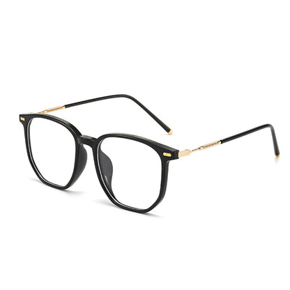 2022 new cold brown glasses large frame personalized plain flat glasses women's Korean version TR90 anti-blue glasses