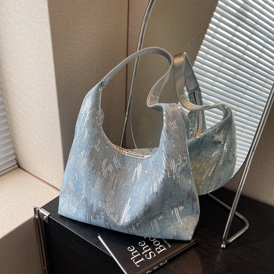 Women's bag 2024 summer new trendy niche foreign style fashionable texture large capacity commuting simple shoulder tote bag