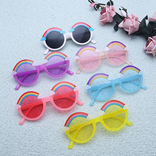 Wholesale Jelly Candy Color Cartoon Sunglasses Cute Color Lenses Rainbow Glasses UV Protection Baby Sunglasses
