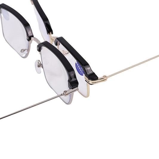 Xiaohongshu same style women's square reading glasses business classic eyebrow rack half frame reading glasses frame men's mirror