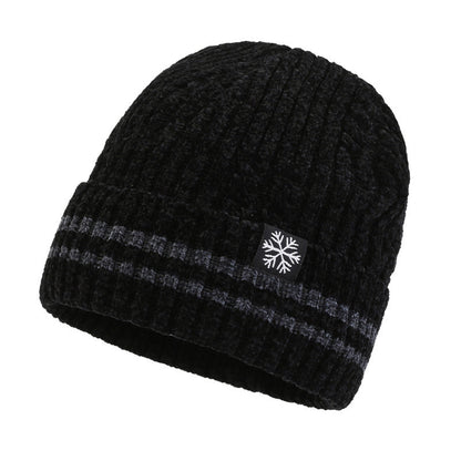 Winter warm knitted wool hat men's fleece thickened hat young students cycling cold ear hat foreign trade