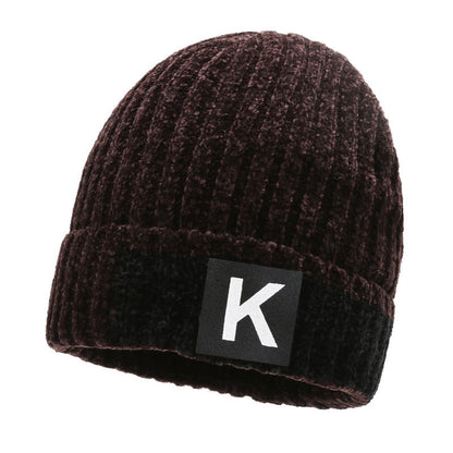 Winter warm knitted wool hat men's fleece thickened hat young students cycling cold ear hat foreign trade