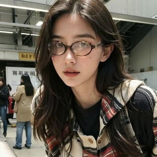 Zhang Yuanying retro oval glasses women's high-end sense small frame reading glasses fashion plain anti-blue glasses wholesale