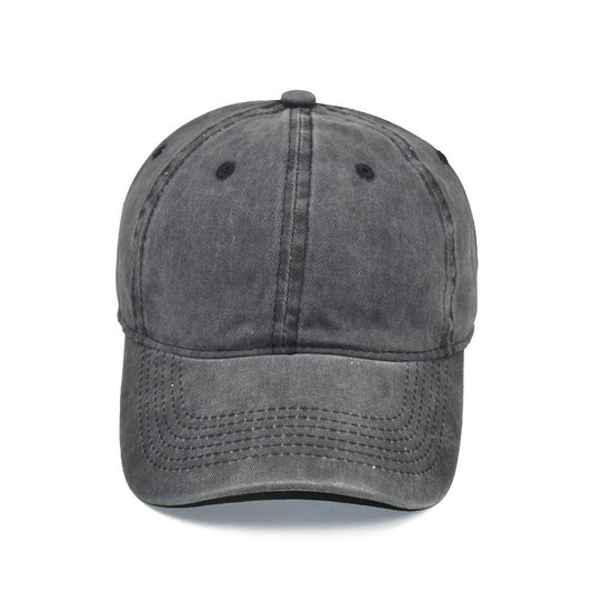 Washed hat peaked cap denim baseball cap spring and summer versatile retro soft top sunscreen baseball cap old hat washed