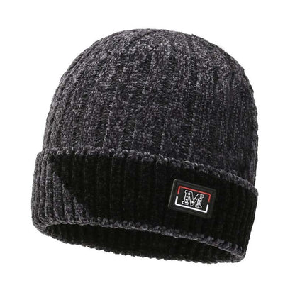 Winter warm knitted wool hat men's fleece thickened hat young students cycling cold ear hat foreign trade
