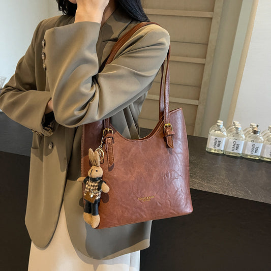 Winter new large-capacity tote bag women's 2024 minimalist style retro fashion underarm bag foreign style fashionable shoulder bag