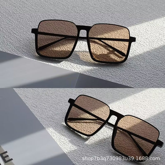 2023 new metal half-frame hanging silk sunglasses plain and thin sunglasses ins style plain and retro sunshade glasses