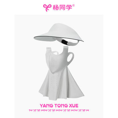 [Student Yang] Traceless sunscreen hat Women's mask Integrated summer full face sunscreen UV cycling mask Sun hat