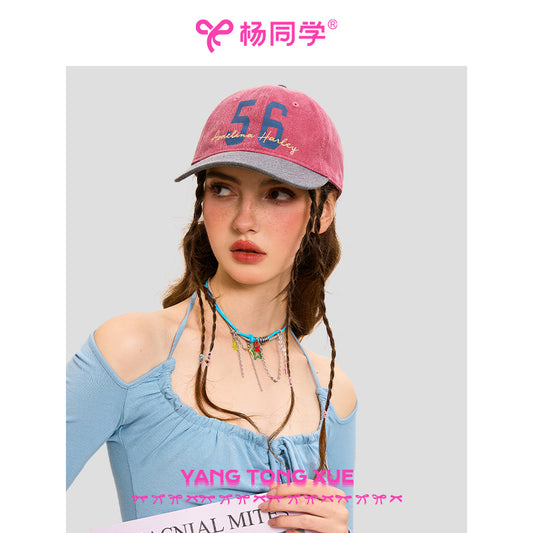 [Student Yang] Retro color matching cap children's new couple versatile sun hat student soft top baseball cap