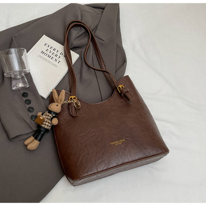 Winter new large-capacity tote bag women's 2024 minimalist style retro fashion underarm bag foreign style fashionable shoulder bag
