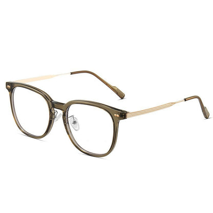 Color-changing glasses women's myopia glasses flat glasses optical anti-blue light automatic photosensitive flat sunglasses large round frame men
